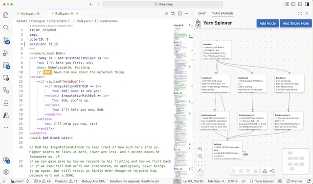 VS Code mit Yarn Script